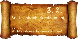 Breitenbach Karácsony névjegykártya